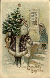 Christmas Greeting Santa Claus Postcard Postcard