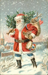 A Merry Christmas Santa Claus Postcard Postcard