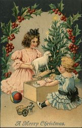 A Merry Christmas Children Postcard Postcard