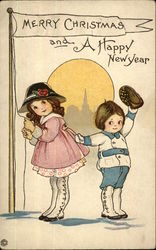 Merry Christmas and A Happy New Year Postcard