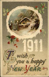 1911 To wish you a happy New Year Postcard