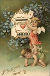 Affectionate Greeting Cupid Postcard Postcard