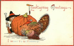 Thanksgiving Greetings Turkeys Postcard Postcard