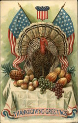 Thanksgiving Greetings Turkeys Postcard Postcard