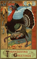 Thanksgiving Greetings Turkeys Postcard Postcard