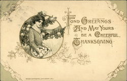 Fond Greetings and may Yours be a Cheerful Thanksgiving Postcard