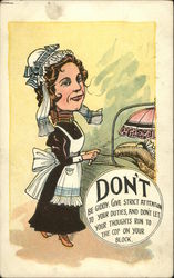 Don't be Giddy. Give Strict Attention to Your Duties and Don't Let Your Thought Run to the Cop Comic, Funny Postcard Postcard