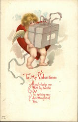 To My Valeninte with Cupid and Package Postcard