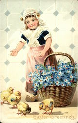 Easter Greetings With Children Postcard Postcard