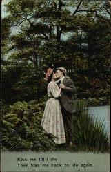 Kiss me Till I Die Then Kiss me Back to Life Again Couples Postcard Postcard