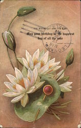 The Water Lily and the Ruby, May Your Birthday be the Happiest Day of all the Year Postcard Postcard