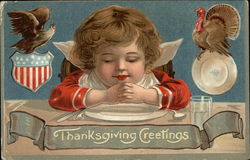 Thanksgiving Greetings Children Postcard Postcard