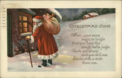 Christmas Joys- Santa Bringing Presents Santa Claus Postcard Postcard