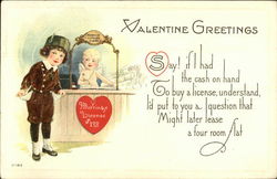 Valentine Greetings Cupid Postcard Postcard