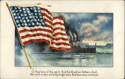 O Flag Born of the Spirit, And the Blood our Fathers Shed, We Have no Fear While Thy Bright Stars Postcard