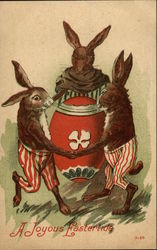 A Joyous Eastertide With Bunnies Postcard Postcard