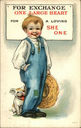 For Exchange One Large Heart for a Loving She One Children Postcard Postcard