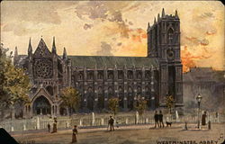 Painting of Westminster Abbey Postcard