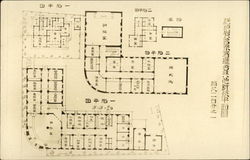 Architectural Plans - Japan or China Postcard