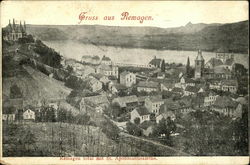 View of Town showing St. Apollinariuskirche Postcard