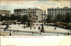 Kaiser Wilhelm-Denkmal auf dem Rathausmarkt Postcard