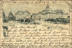 Karlspatz and Justizpalais Munich, Germany Postcard Postcard