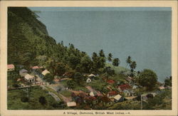 View of Village Dominica Caribbean Islands Postcard Postcard