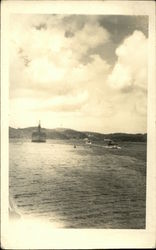 Ships on the water, near the shore. Trinidad Caribbean Islands Postcard Postcard