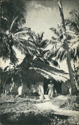 Indian hut, Couva, Trinidad, B.W.I Postcard