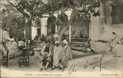 Cafe Maure de la Casbah Tunis, Tunisia Africa Postcard Postcard