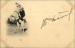 Native Man on Bucking Horse Bedouin? Postcard