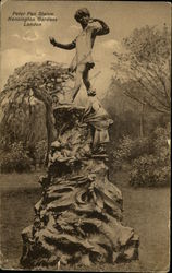 Peter Pan Statue, Kensington Gardens London, England Postcard Postcard