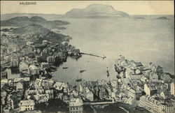 View of Town and Coast Aalesund, Norway Postcard Postcard