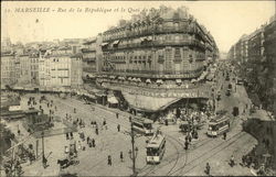 Rue de la Republique et le Quai du Port Marseille, France Postcard Postcard