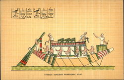 Thebes - ancient pharaonic boat Egypt Africa Postcard Postcard