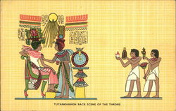 Tutankhamen Back Scene of the Throne Reproduction Postcard