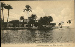 Arab Village near Cairo during Flood Postcard