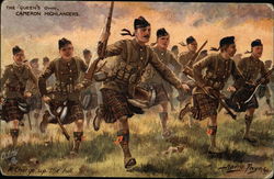 The "Queen's" Own Cameron Highlanders, A Charge up the Hill Military Postcard Postcard