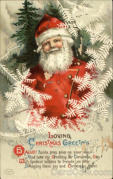 Loving Christmas Greeting Santa Claus