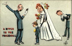 A Hitch in the Proceedings Marriage & Wedding Postcard Postcard