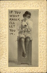 If You Won't Knock I'll Let You in Women Postcard Postcard