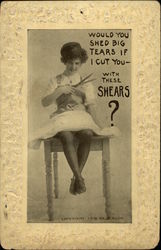 Would you Shed Big Tears if I cut you With These Shears? Postcard