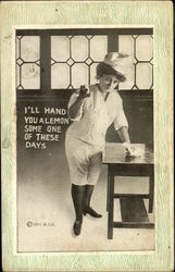 I'll Hand you a Lemon Some one of These Days Women Postcard Postcard