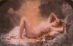 "Golden Rain" - Nude Reclining Women Postcard Postcard