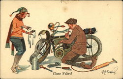 Gute Fahrt Motorcycles Postcard Postcard