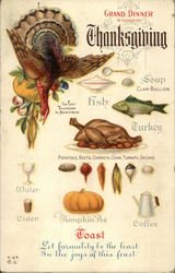 Grand Dinner in Honor of Thanks Giving Postcard