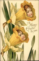 A Happy Easter to You With Children Postcard Postcard