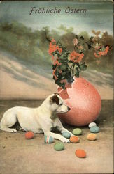 Frohliche Ostern Dogs Postcard Postcard