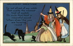 Halloween Greetings, I'm Not Afraid of any Witch That Wields the Meanest Kind of Switch Postcard Postcard