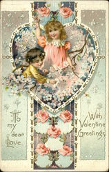 To my Dear Love With Valentine Greetings Postcard